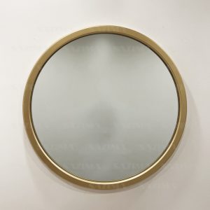 آینه گرد قاب چوبی مدل صدف
